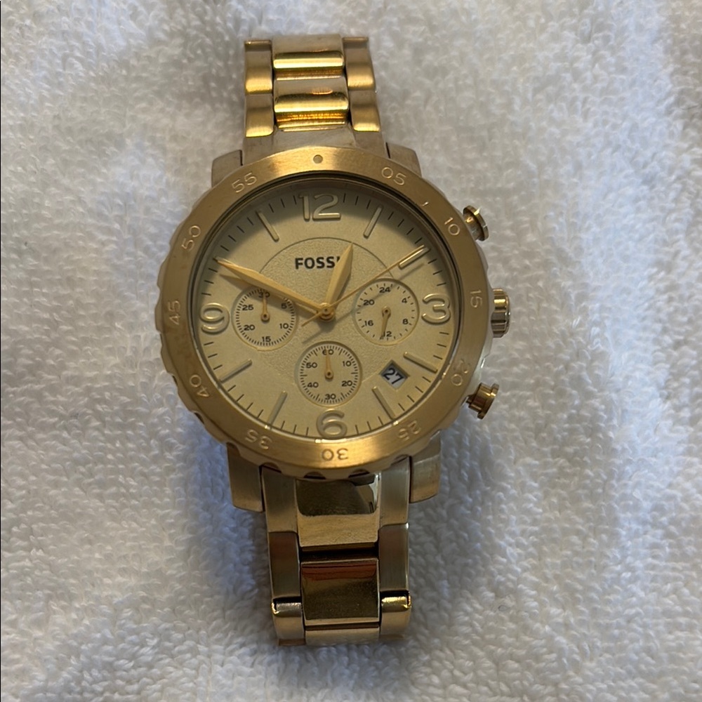 Fossil Gold Chronograph Watch